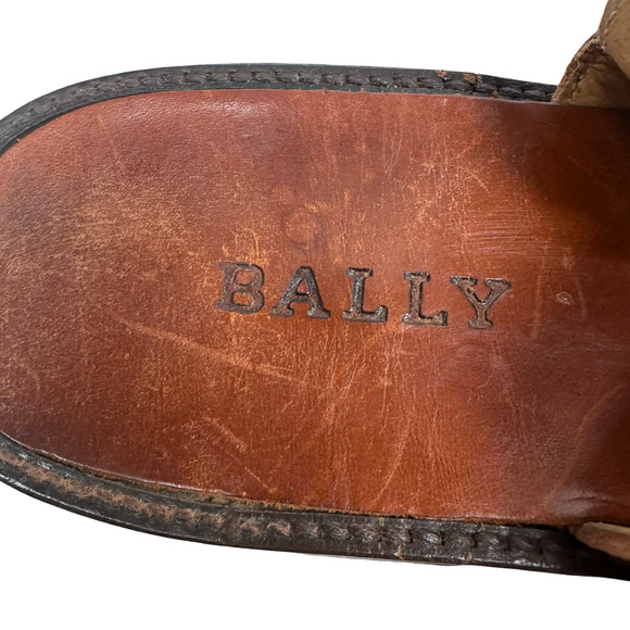 Bally Salorno Sandals Men’s US 12 D Brown Leather Fisherman Open Toe Slingback - Picture 7 of 8